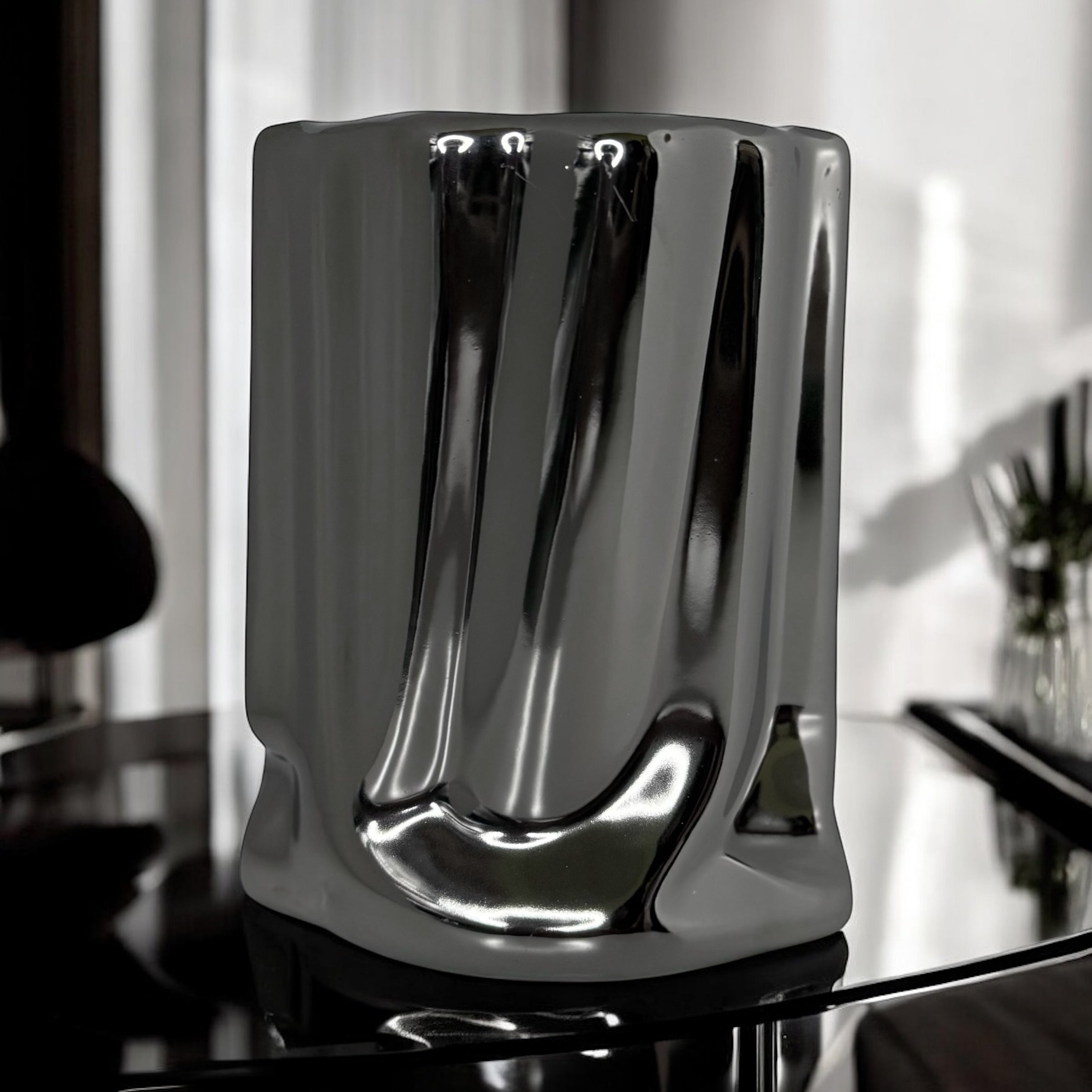 Silver Bag Vase